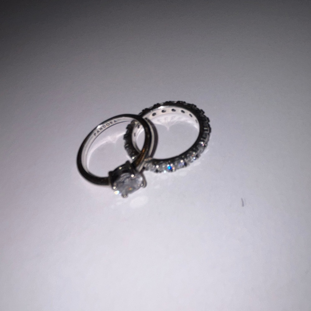 Pandora Light As Air Solitaire Stacking Ring Set
